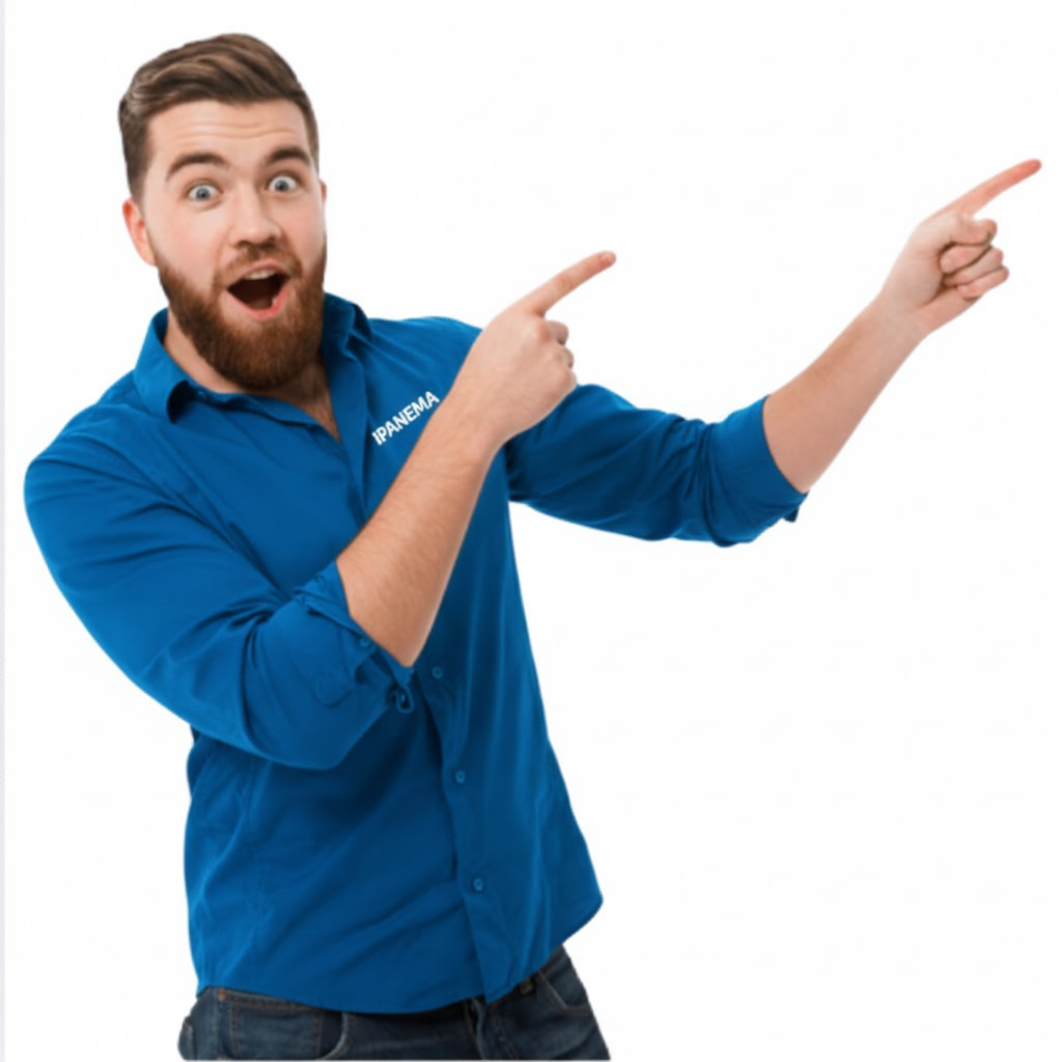 Estudiante entusiasmado apuntando al precio