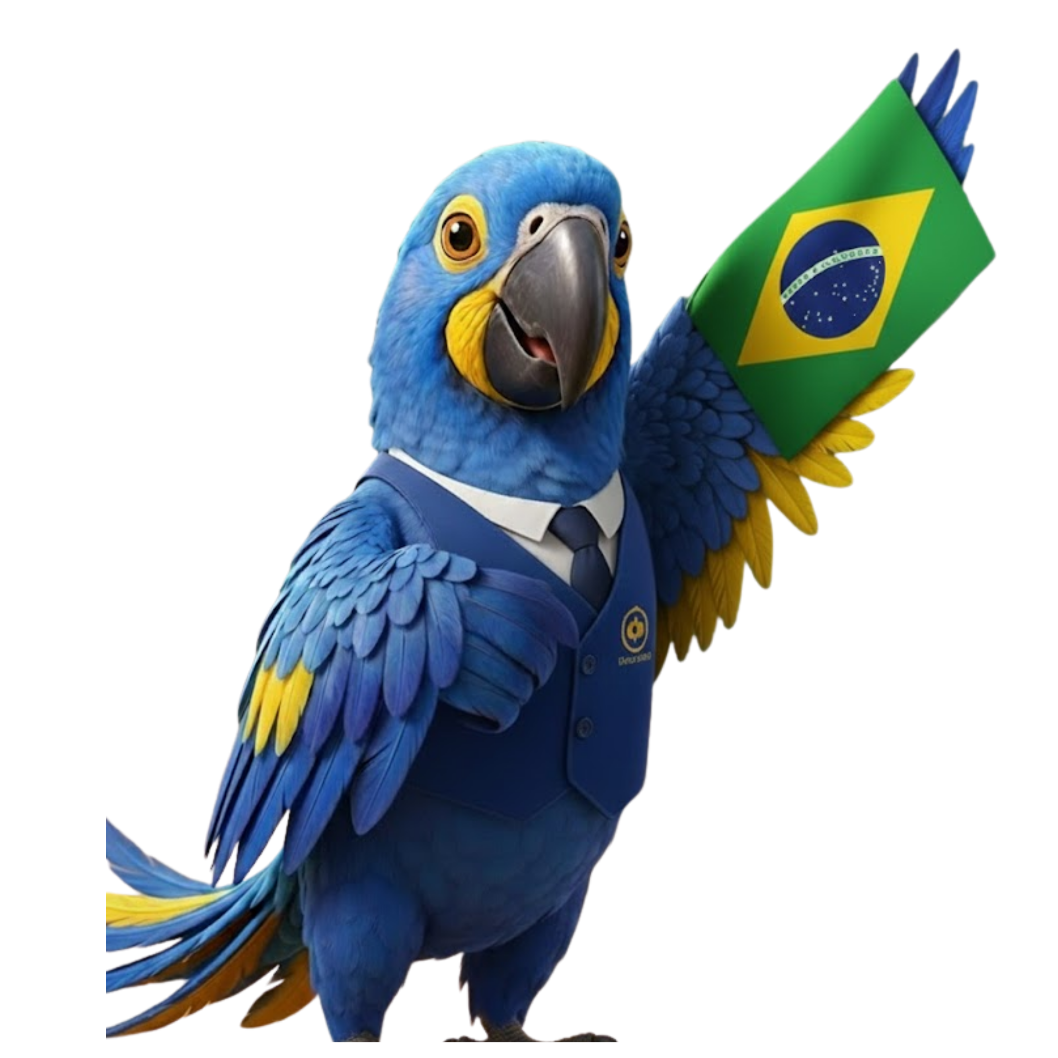 Zeca con la bandera de Brasil