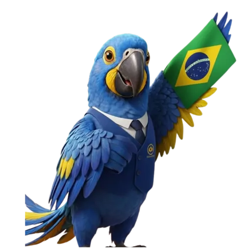 Zeca con la bandera de Brasil