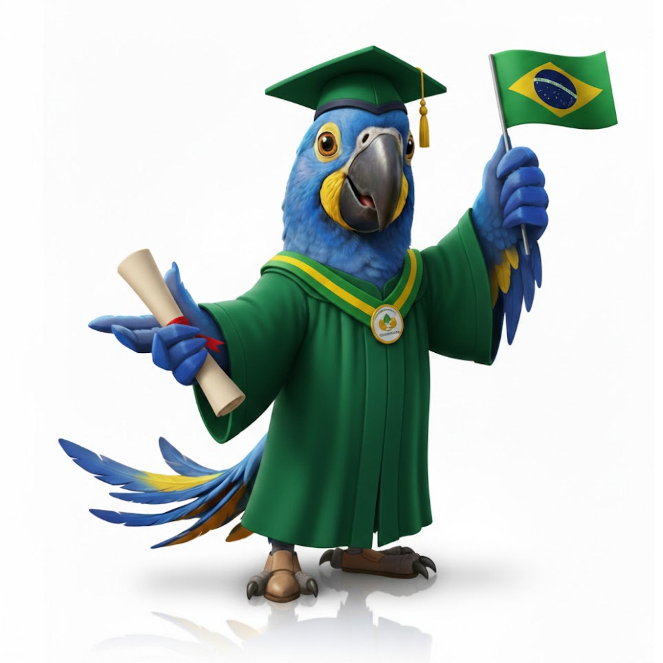 Zeca celebrando la graduación nivel C1